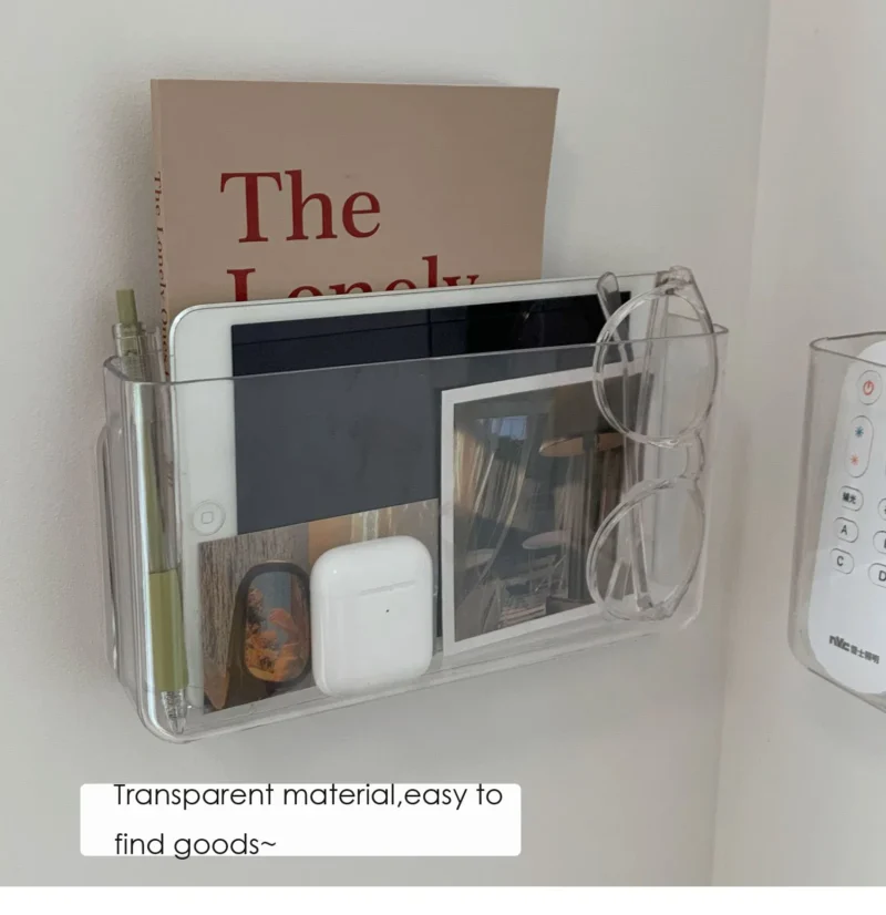 Sharkbang Transparent Hanging Storage Box Acrylic Dormitory Organizer Without Punching Student Bedroom Wall Sundry Rack Holder - Image 2
