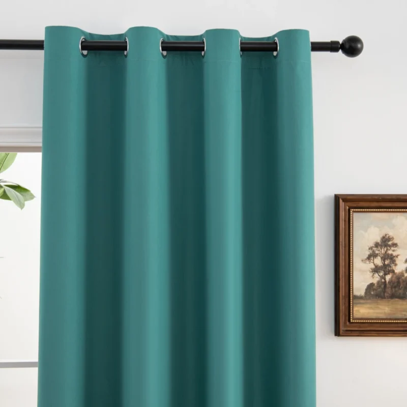 2pcs Solid 100% Blackout Curtain - Curtains for Bedroom and Living Room - UV Protection, Easy Sliding, and Stylish Design - Image 5