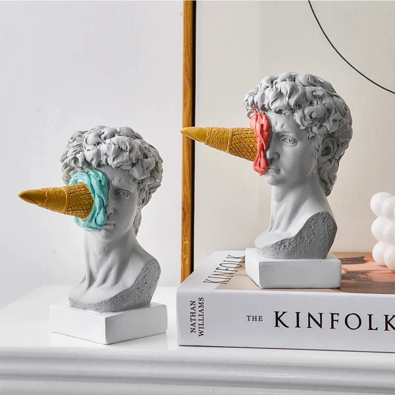 Modern Nordic Figure Ornament Ice Cream David Figurine Home Decor Sculpture Office Bookshelf Desktop Art Decoration David Statue - Image 6
