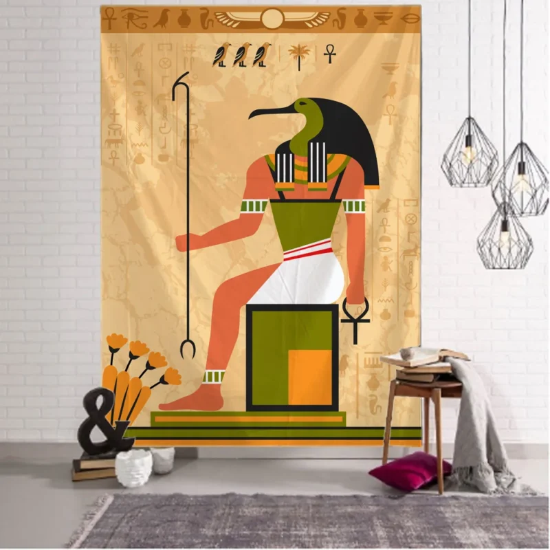 Figure art tapestry, Egyptian ancient rune art wall hanging fabric, bedroom aesthetic home decoration, party background fabric - Image 4
