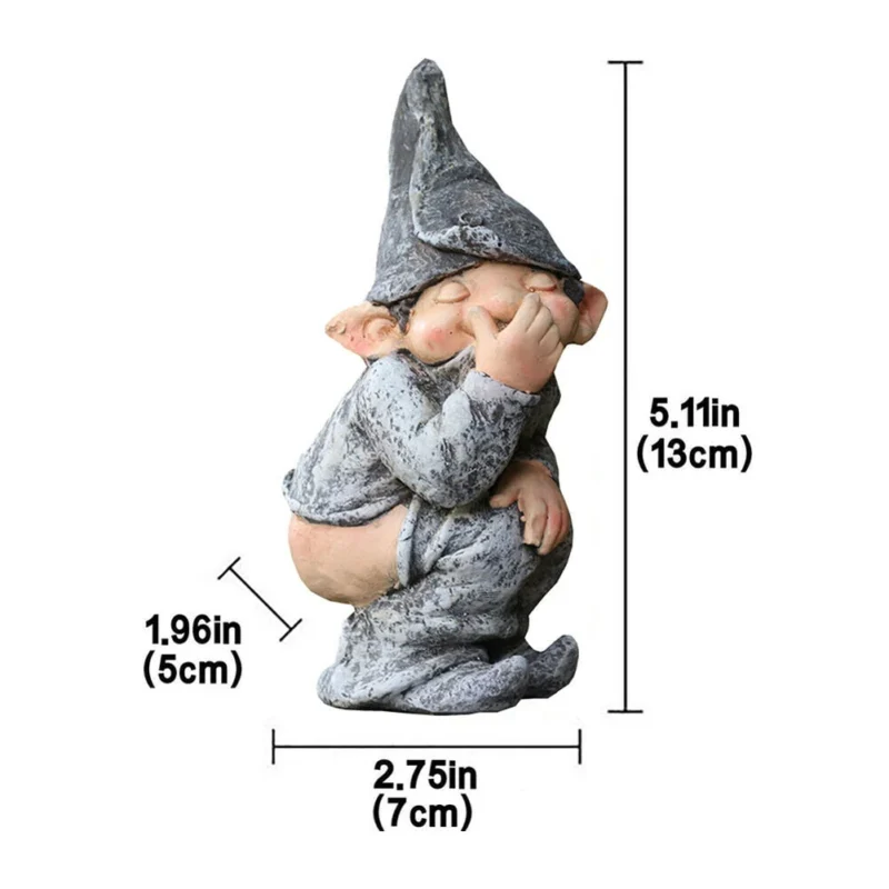 Cute Garden Sculpture Ornament Clownish Dwarf Sculpture Comical Funny Boy Art Statue Creative Characters Statue for Garden Home - Image 6
