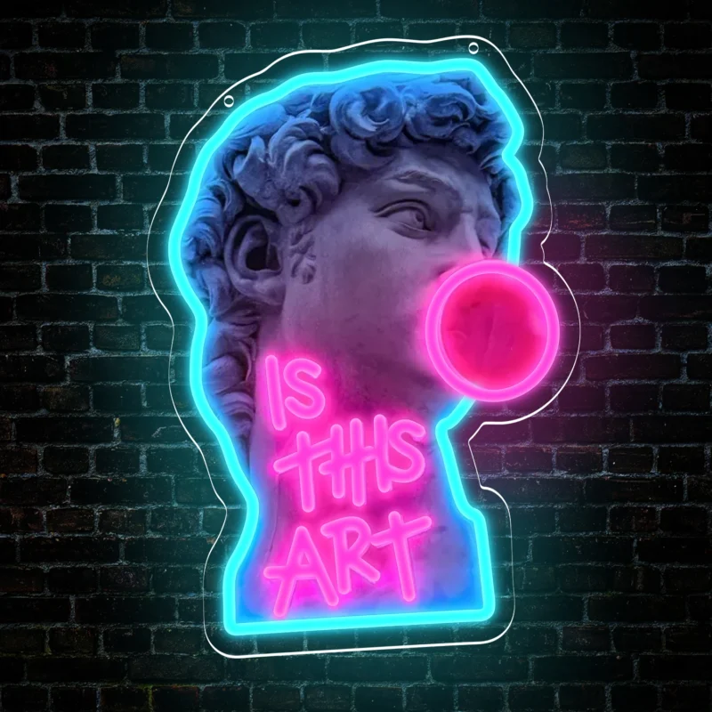 This is art David sculpture LED neon sign, suitable for home party bar bedroom decoration, UV printed USB power supply