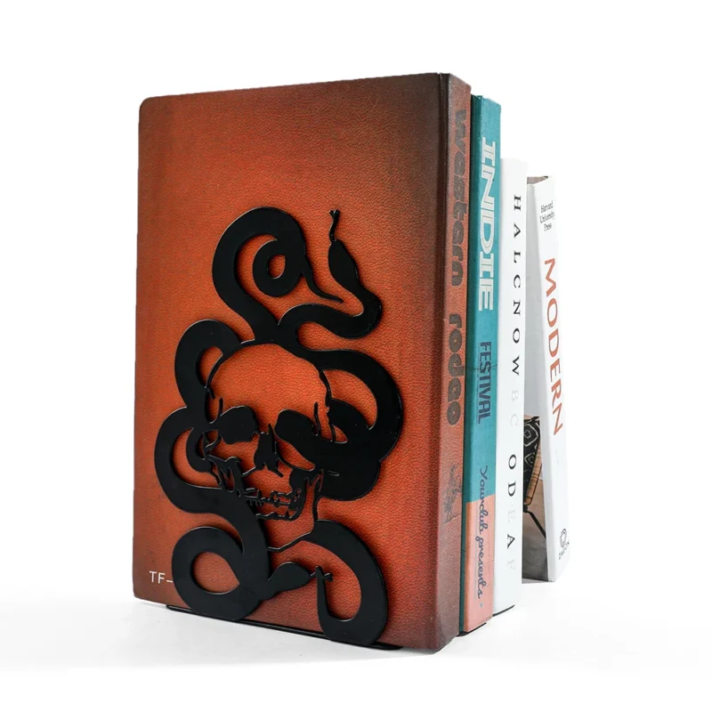 Skeletons and Snake Book Ends for Woman Man Gift Collection Office Desktop Home Iron Bookends for Book Lovers Office Supplier - Image 6