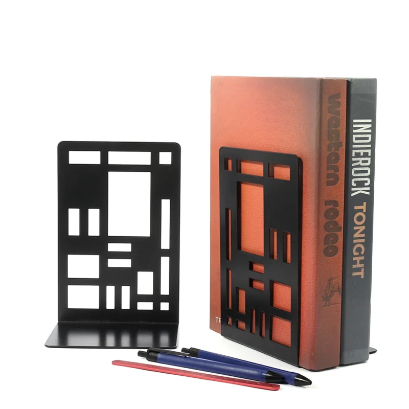 2 Pcs Color Railings Book Ends for Shelves Duty Bookend for Heavy Books Organizer Book Home Bookend Book rack Holder Stand Shelf - Image 5