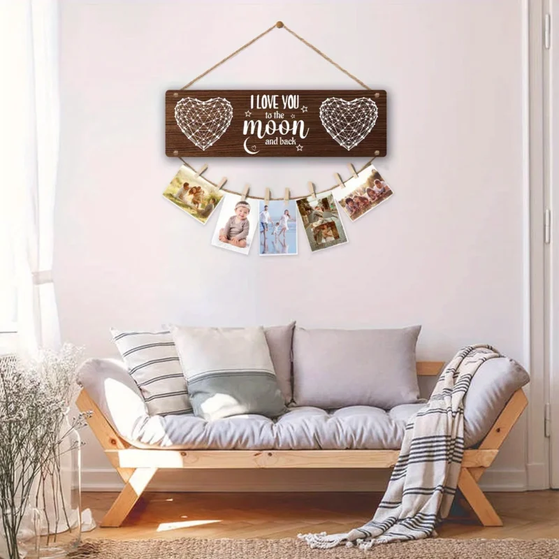 1pc Wooden frame Romantic Plaque Picture Frame Anniversary Wedding Gifts Couples Birthday Gifts Boyfriend Valentine's Day Gifts - Image 3