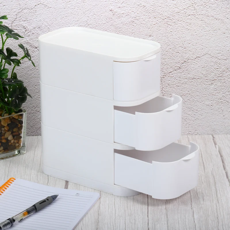 Multifunctional Stationery Holder Student Desktop Drawers Stackable Plastic Storage Box Makeup Brush Stationery Desk Organizer - Image 5