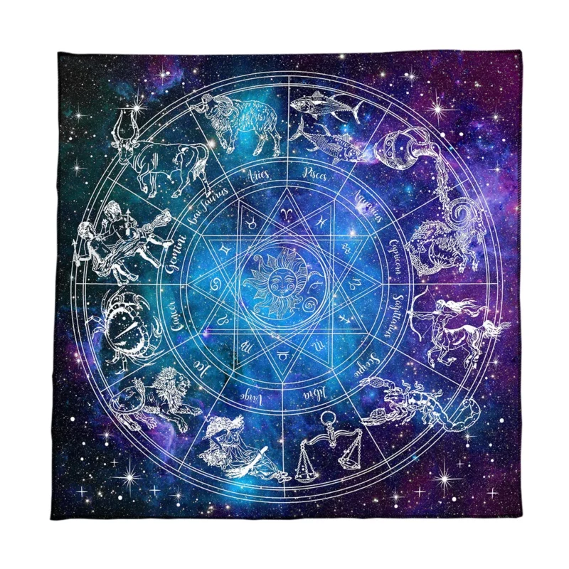 12 Constellations Tarot Card Tablecloth Altar Cloth Sun Moon Starry Sky Tarot Tablecloth For Spread Tarot Reading Cover Decor - Image 3