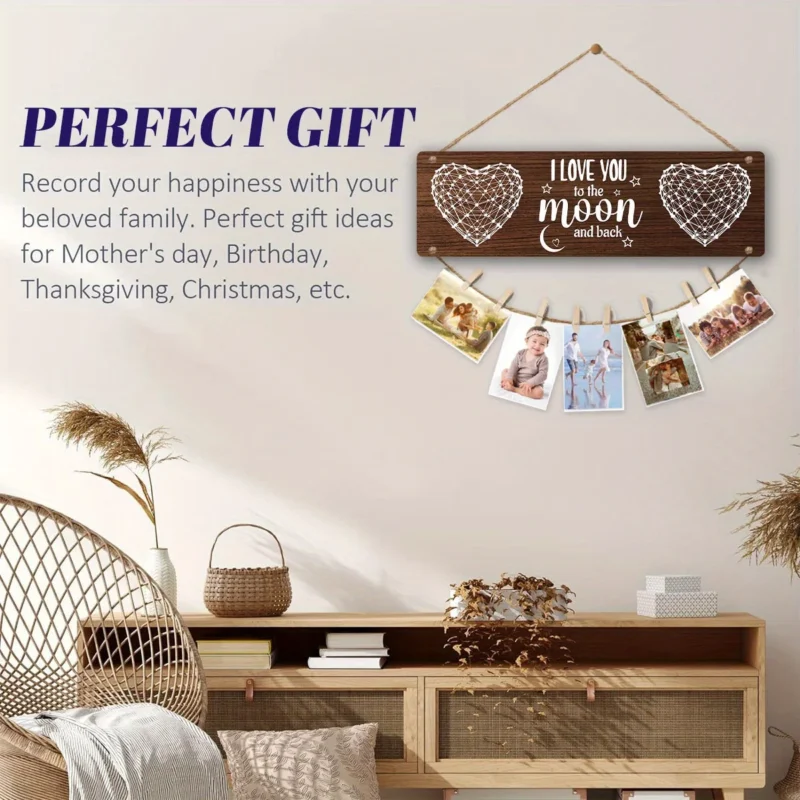 1pc Wooden frame Romantic Plaque Picture Frame Anniversary Wedding Gifts Couples Birthday Gifts Boyfriend Valentine's Day Gifts - Image 5