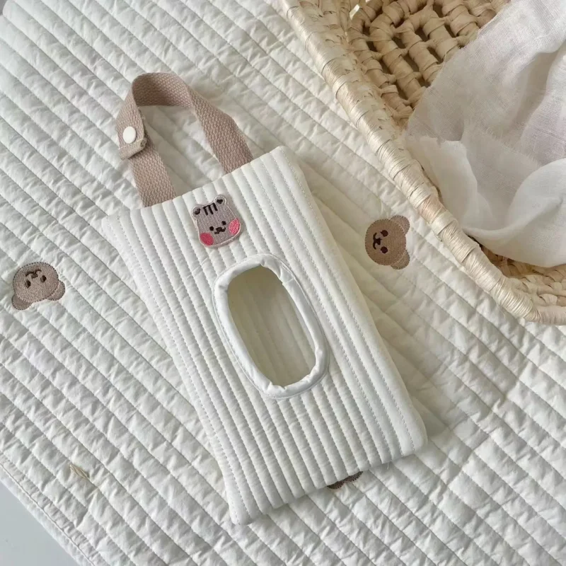 Baby Stroller Accessories Embroidery Animal Wet Wipes Case Extraction Cartoon Cute Tissue Box Travel Car Portable Handheld - Image 5
