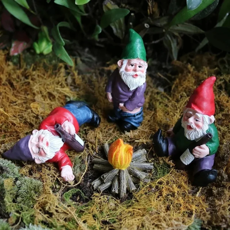 White Bearded Old Man Dwarf Sculpture Creative Urinating Gnome Statue Resin Crafts Garden Courtyard Home Decoration Accessories - Image 4