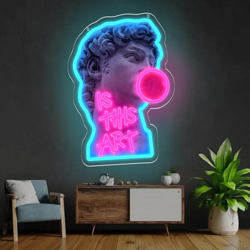 This is art David sculpture LED neon sign, suitable for home party bar bedroom decoration, UV printed USB power supply - Image 2