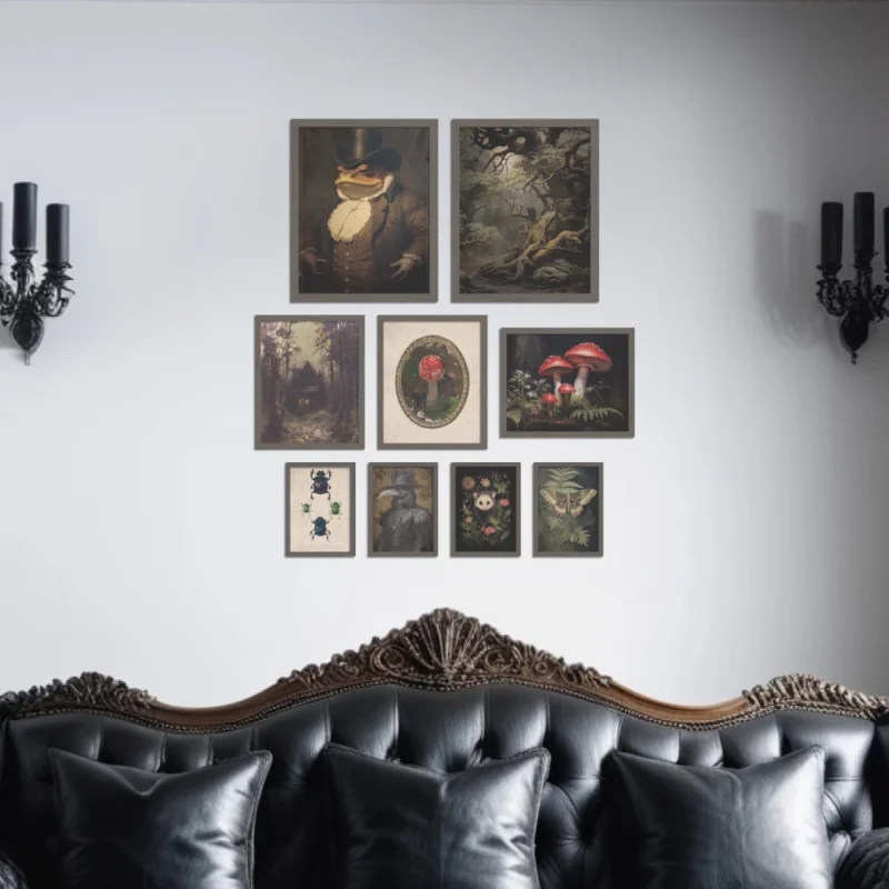 Putuo Decor 9pc Gothic Style Canvas Printing, Ghost Snake Skull, Wall Art Decoration for Home Farmhouse Living Room Studio Club - Image 3