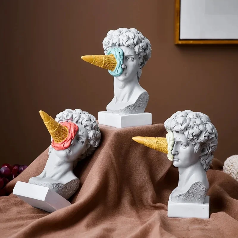Modern Nordic Figure Ornament Ice Cream David Figurine Home Decor Sculpture Office Bookshelf Desktop Art Decoration David Statue - Image 5
