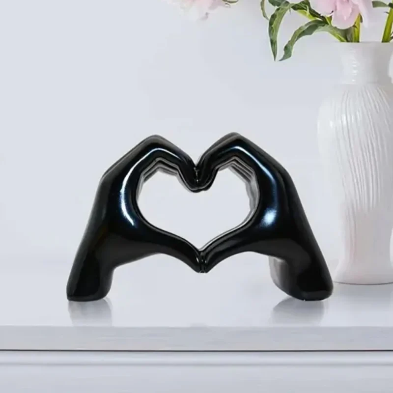Resin Love Gesture Statues Sculptures Desktop Ornament Sculpture Figurines Nordic Light Luxury Art Crafts Office Home Decoration - Image 2