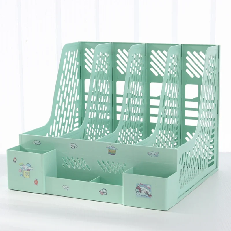 Multi-color file rack folder storage box desktop file box multi-functional file basket multi-layer shelf office bookshelf - Image 5