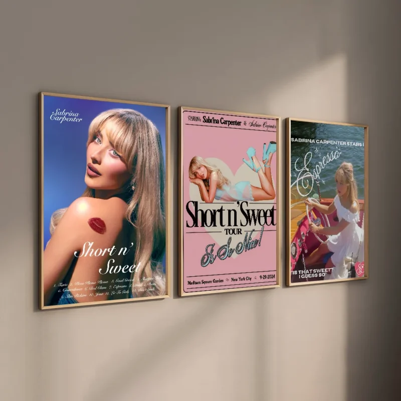 Fashion Singer Sabrina Carpenter portrait Poster HD art sticky wall waterproof home living room bedroom bar aesthetic decoration - Image 2