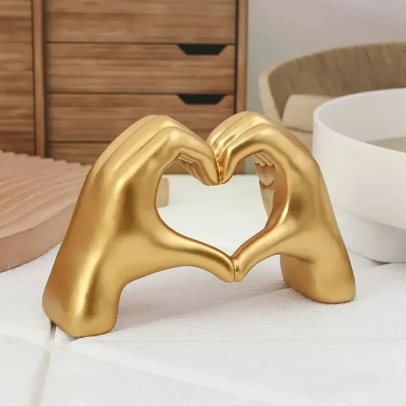 Resin Love Gesture Statues Sculptures Desktop Ornament Sculpture Figurines Nordic Light Luxury Art Crafts Office Home Decoration - Image 5