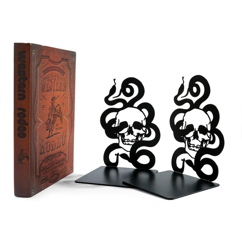 Skeletons and Snake Book Ends for Woman Man Gift Collection Office Desktop Home Iron Bookends for Book Lovers Office Supplier - Image 4