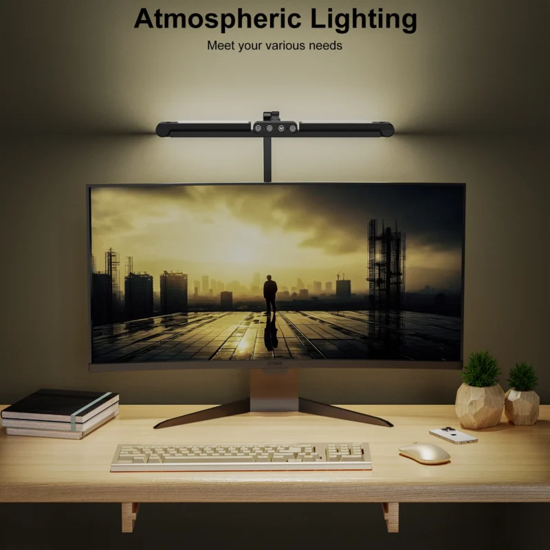 Led Desk Lamp with Clamp, Architect Desk Lamp for Home Office with Atmosphere Lighting, 24W Ultra Bright Auto Dimming Desk Light - Image 5