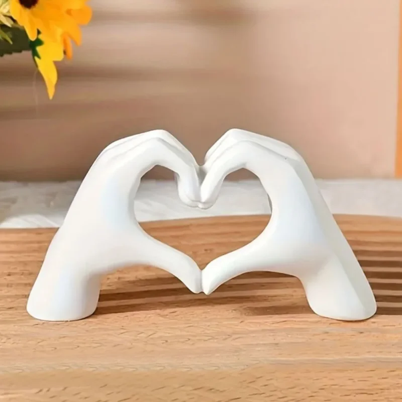 Resin Love Gesture Statues Sculptures Desktop Ornament Sculpture Figurines Nordic Light Luxury Art Crafts Office Home Decoration - Image 4