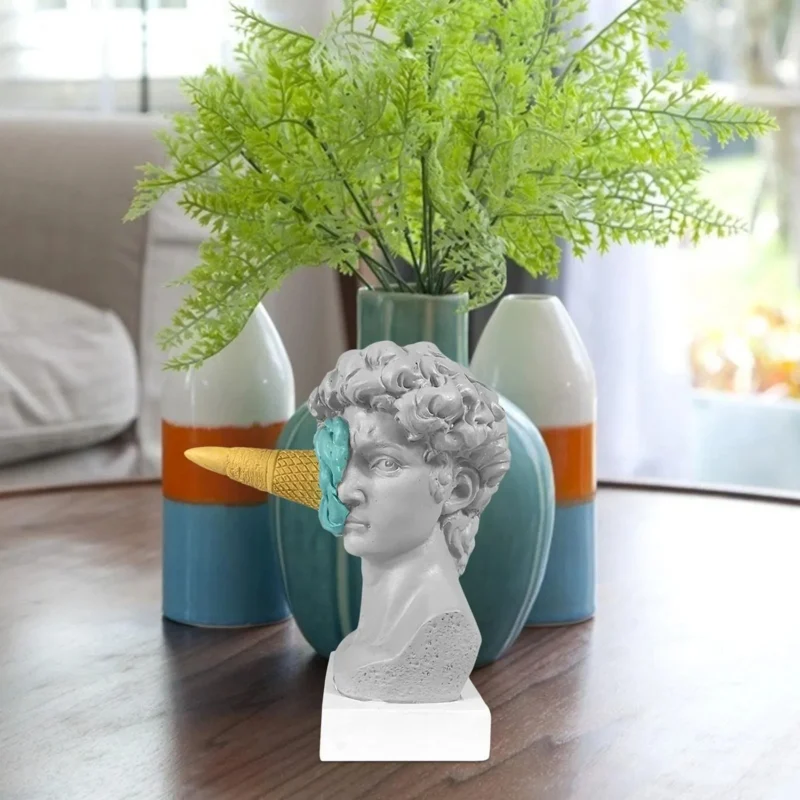 Modern Nordic Figure Ornament Ice Cream David Figurine Home Decor Sculpture Office Bookshelf Desktop Art Decoration David Statue - Image 2