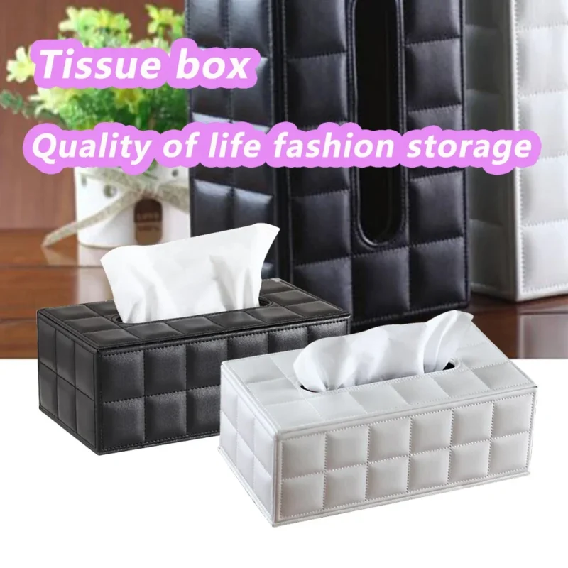 High Quality Leather Tissue Box Napkin Holder Paper Case Bathroom Tissue Box Cover Car Napkin Storage Modern Toilet Paper Box 3 - Image 3