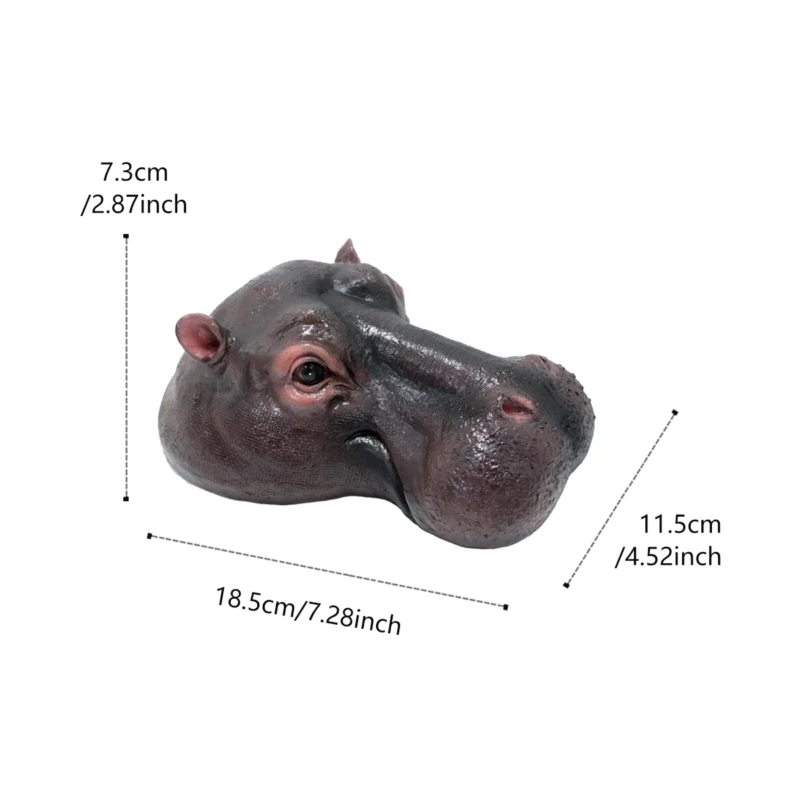 1 piece set of realistic hippopotamus decorative statues, simulated animal resin statue ornaments, - Image 6
