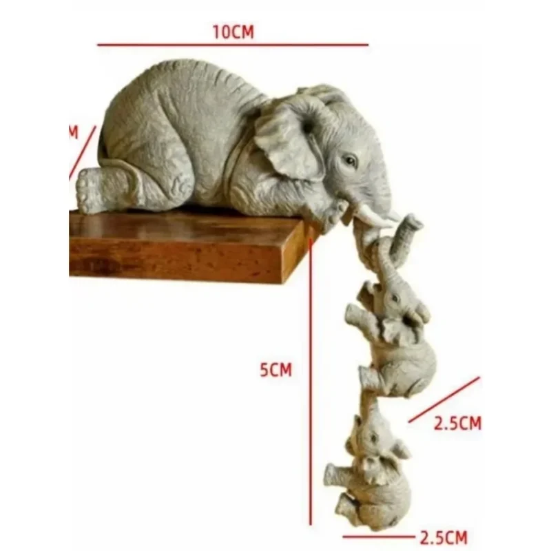 3 Pcs/set Elephant Ornaments Resin Crafts Home Decorations Elephant Pulling Baby Elephant Creative Ornaments Decorations - Image 5