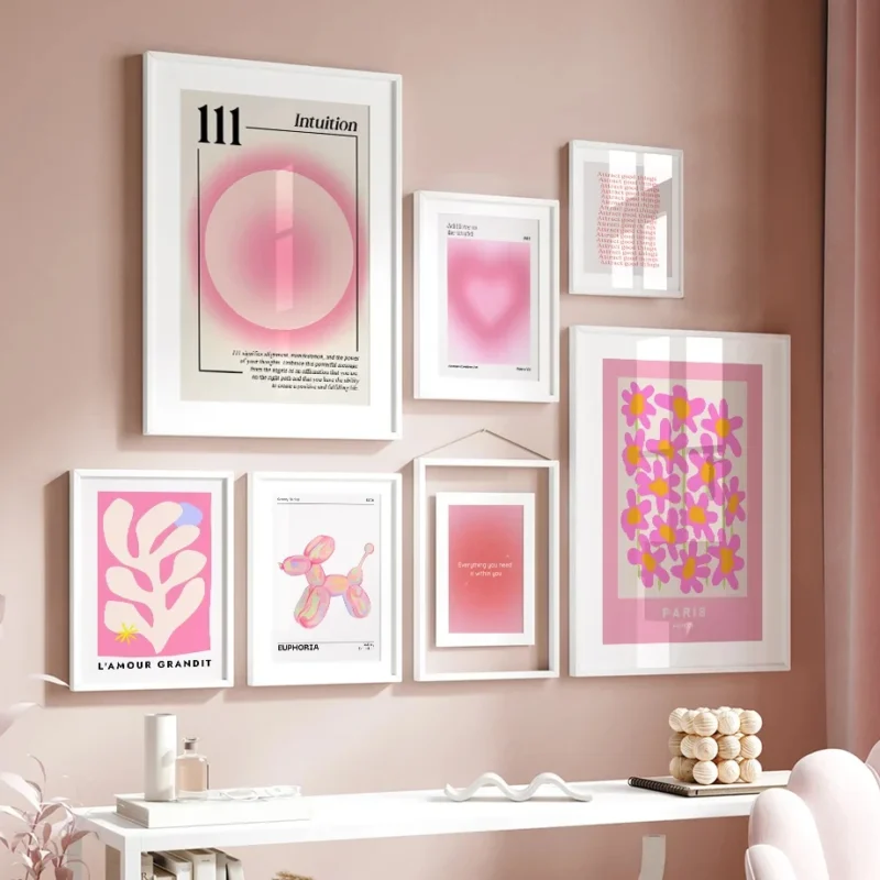 Pink Angel Number Poster And Prints Flower Maket Exhibition Gallery Wall Art Canvas Painting Pictures For Living Room Decor - Image 4
