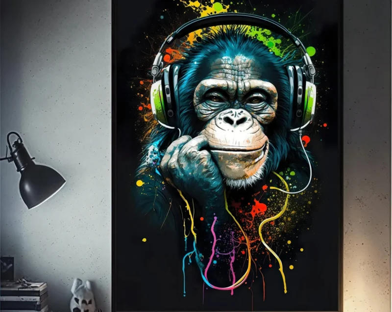 80s Retro Funny Monkey Player Gamepad Picture For Gaming Room Living Canvas Painting Print Wall Art Home Decor Aesthetics Poster - Image 2