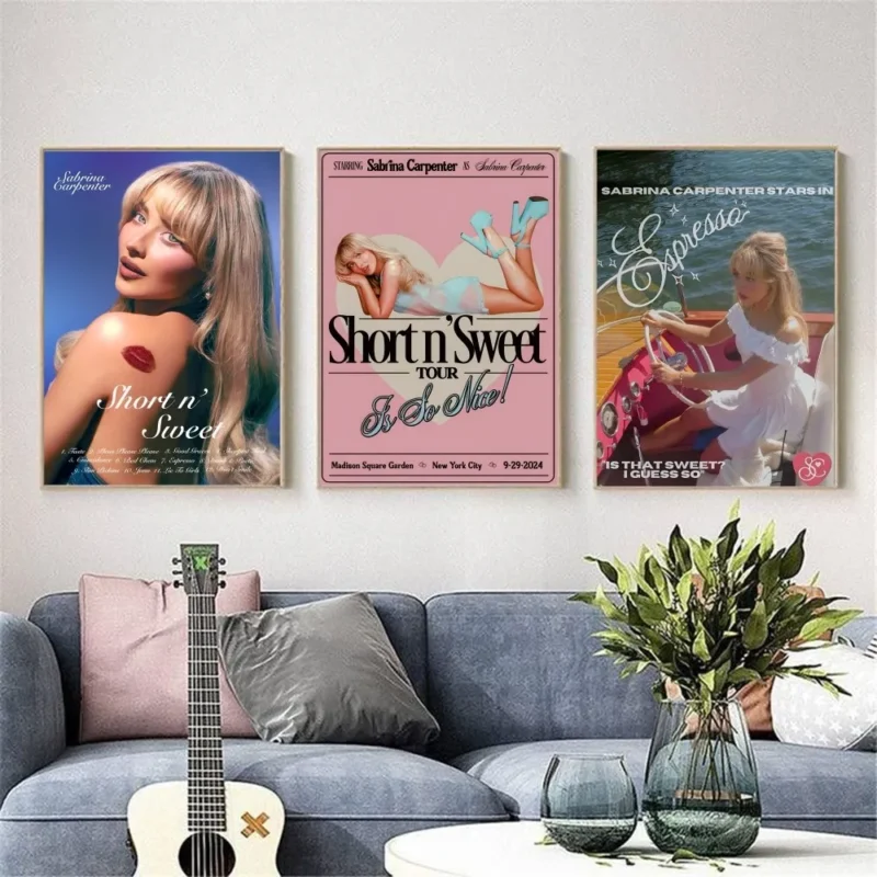 Fashion Singer Sabrina Carpenter portrait Poster HD art sticky wall waterproof home living room bedroom bar aesthetic decoration - Image 3