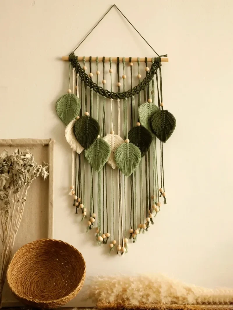 Tapestry Boho Home Decoration Handmade Tapestries Wall Art Hanging Decor Room Decors Aesthetic Home Ornament Gift Macrame Leaf - Image 3