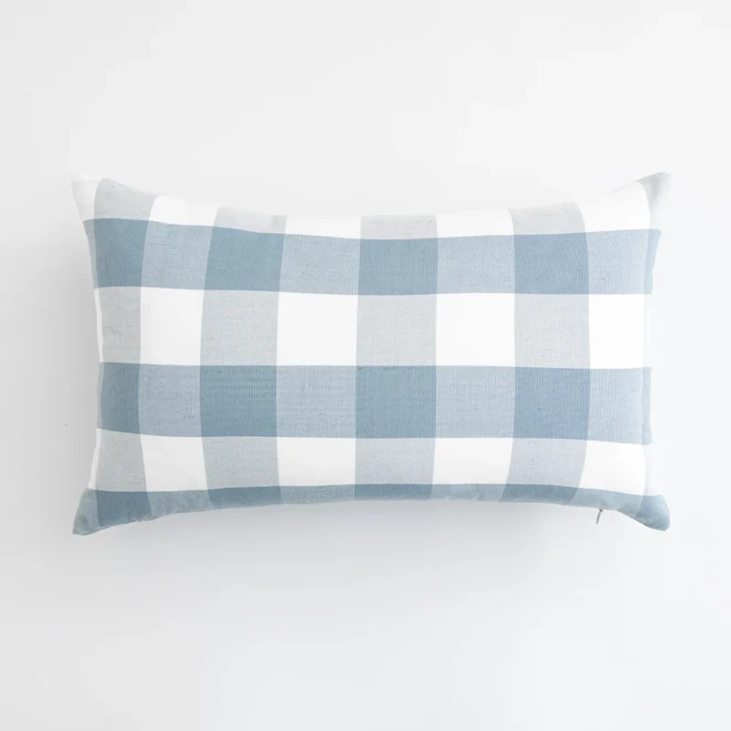LEEJOOM Light Blue Baby Blue Pillow Covers Plaid Home Decorative Sofa Cushion Cover 30x50cm/45x45cm 1PC - Image 5