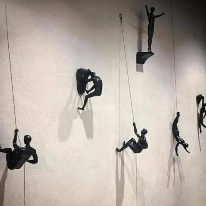 Athlete Rock Climbing Man Resin Background Wall Hanging Decoration Sculpture Statue Figures Present Decor Retro New 2023 - Image 2