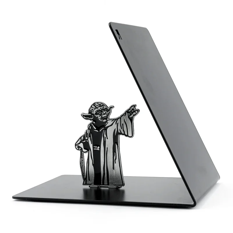Wisdom Master Yo Da Metal Book Ends, Man Woman Collect Heavy Duty Stable Bookend Home Office Supplies Bookends for Book Lovers