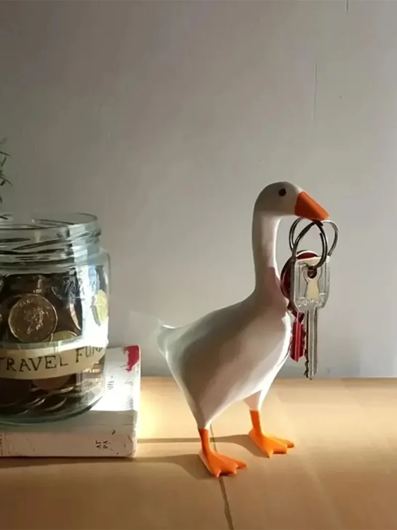 MINISO 1pc Magnetic Goose Key chain home decoration sculpture office desk decoration resin goose duck sculpture tool rack home - Image 4