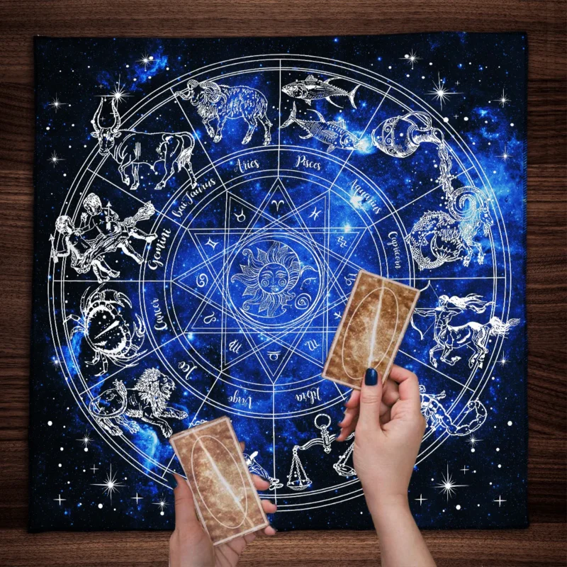 12 Constellations Tarot Card Tablecloth Altar Cloth Sun Moon Starry Sky Tarot Tablecloth For Spread Tarot Reading Cover Decor - Image 5