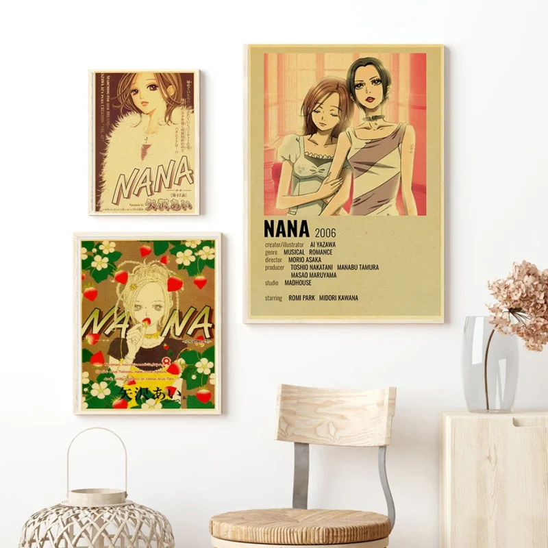 Hot Anime Posters NANA Retro Kraft Paper Sticker Poste 2021 Arrivals Bar Cafe Decor Nostalgia Gift Funny Prints Wall Paintings - Image 3