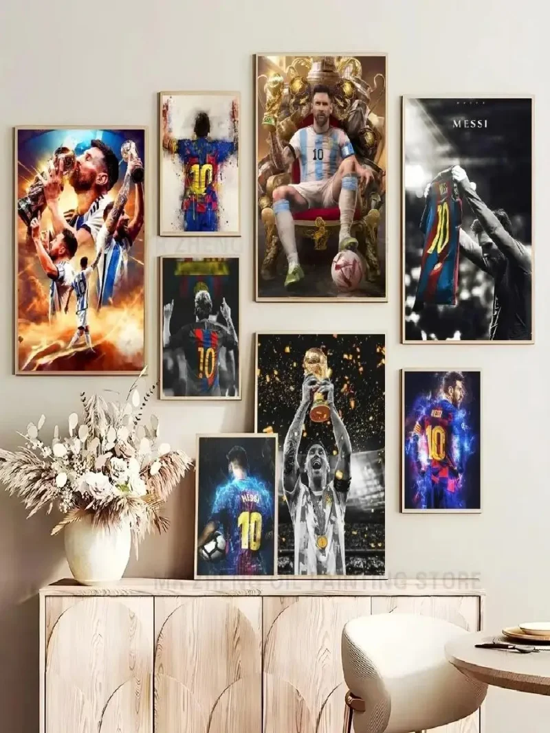 Lionel Messi Football Star SelfAdhesive Waterproof Poster Art Decor for Coffee House Bar Room Wall Popular Character Sticker - Image 2