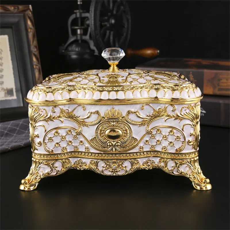 1 European jewelry box, necklace, ring, earring storage, desktop decorative ornaments, suitable for Valentine's Day. - Image 3