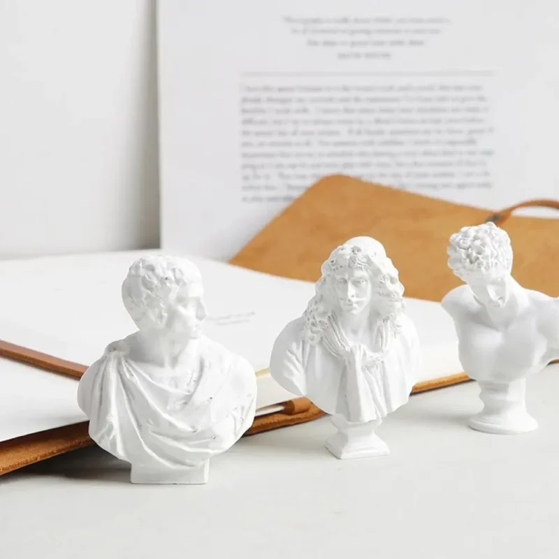 Miniature Desktop Ornament Home Decor Gypsum Portraits Greek Mythology Figurine Famous Sculpture Plaster Bust Statue - Image 3