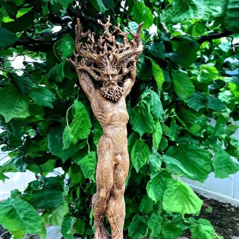 Couple Tree Root Forest Goddess Statue Resin Tree God Sculpture Ornament Garden Crafts Creative Statue Home Room Desk Decoration