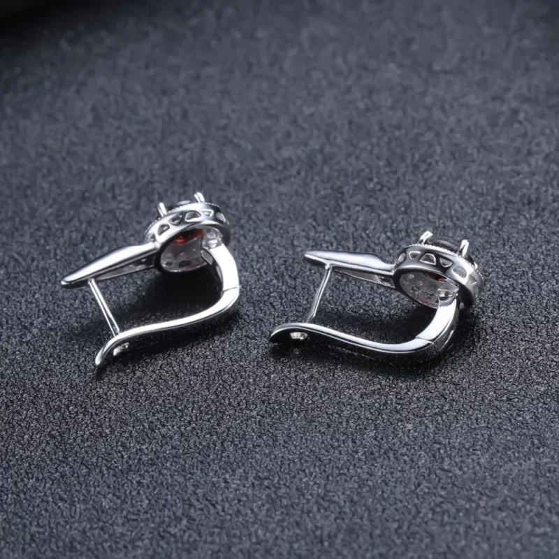 GEM'S BALLET 3.15Ct Natural Red Garnet Earrings Ring Set 925 Sterling Silver Gemstone Classic Jewelry Set For Women Fine Jewelry - Image 4
