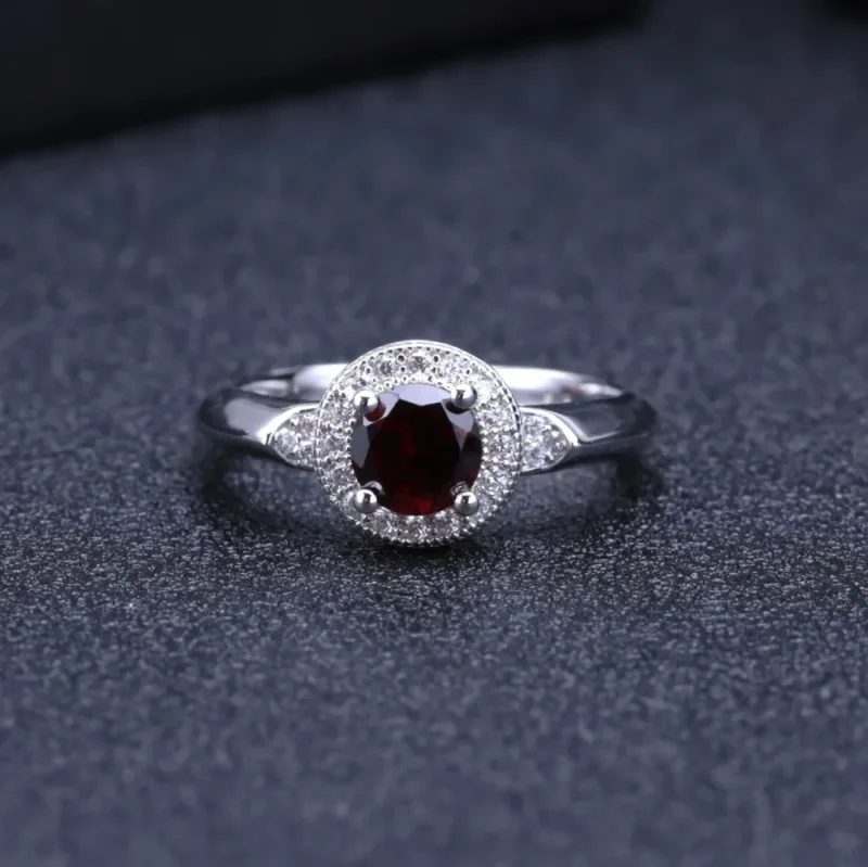 GEM'S BALLET 3.15Ct Natural Red Garnet Earrings Ring Set 925 Sterling Silver Gemstone Classic Jewelry Set For Women Fine Jewelry - Image 5