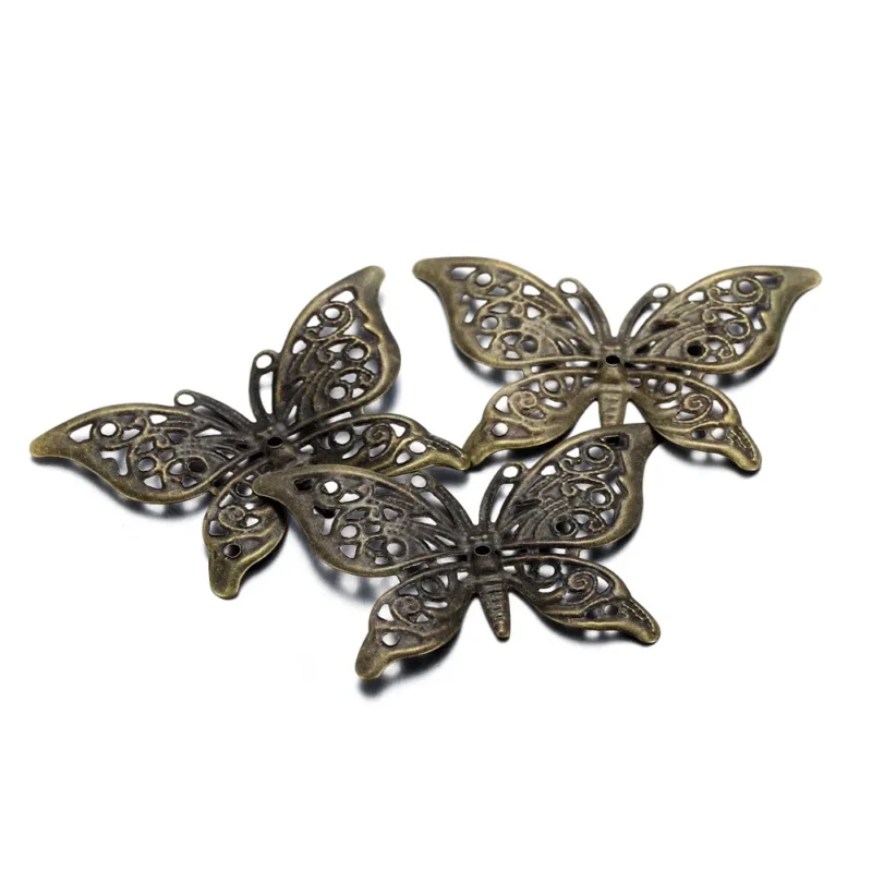 30Pcs/Pack Butterfly Filigree Connectors Etched Metal Embellishments Pendants Charms For DIY Bracelet Necklace Jewelry Making - Image 6