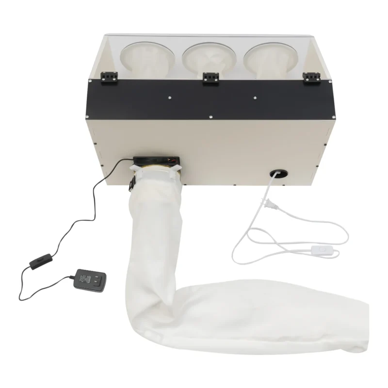 Fully Enclosed Box, Electric Grinding Table Polisher Dust Box Acrylic With Blower Fan - Image 3
