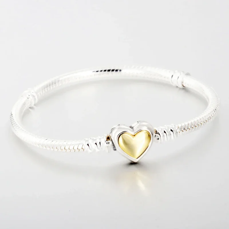 New Heart Seies Silver S925 Sparkling Love Gold Original Jewelry Set Ring Earrings Necklace for Women High-end Jewelry Gift - Image 2