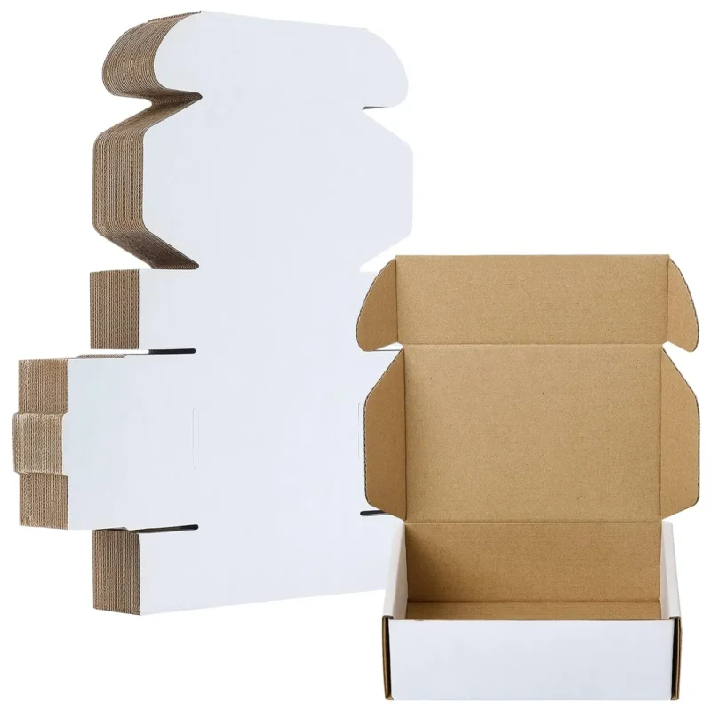 50pcs Corrugated Paper Gift Boxes, 6x4x2 Inch Sturdy Cardboard Packaging,White Small Shipping Boxes for Crafting Gift Mailing - Image 4