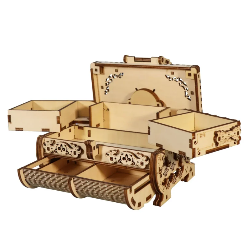 3D Wooden Puzzle model Kits Antique Jewel Box DIY Home Decoration Model Birthday or Christmas Gifts - Image 3
