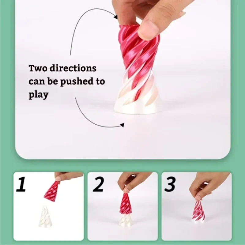 3D Printed Spiral Cone Toy Impossible Pyramid Passthrough Sculpture Pass Through Pyramid Toy Mini Vortex Thread Illusion - Image 3